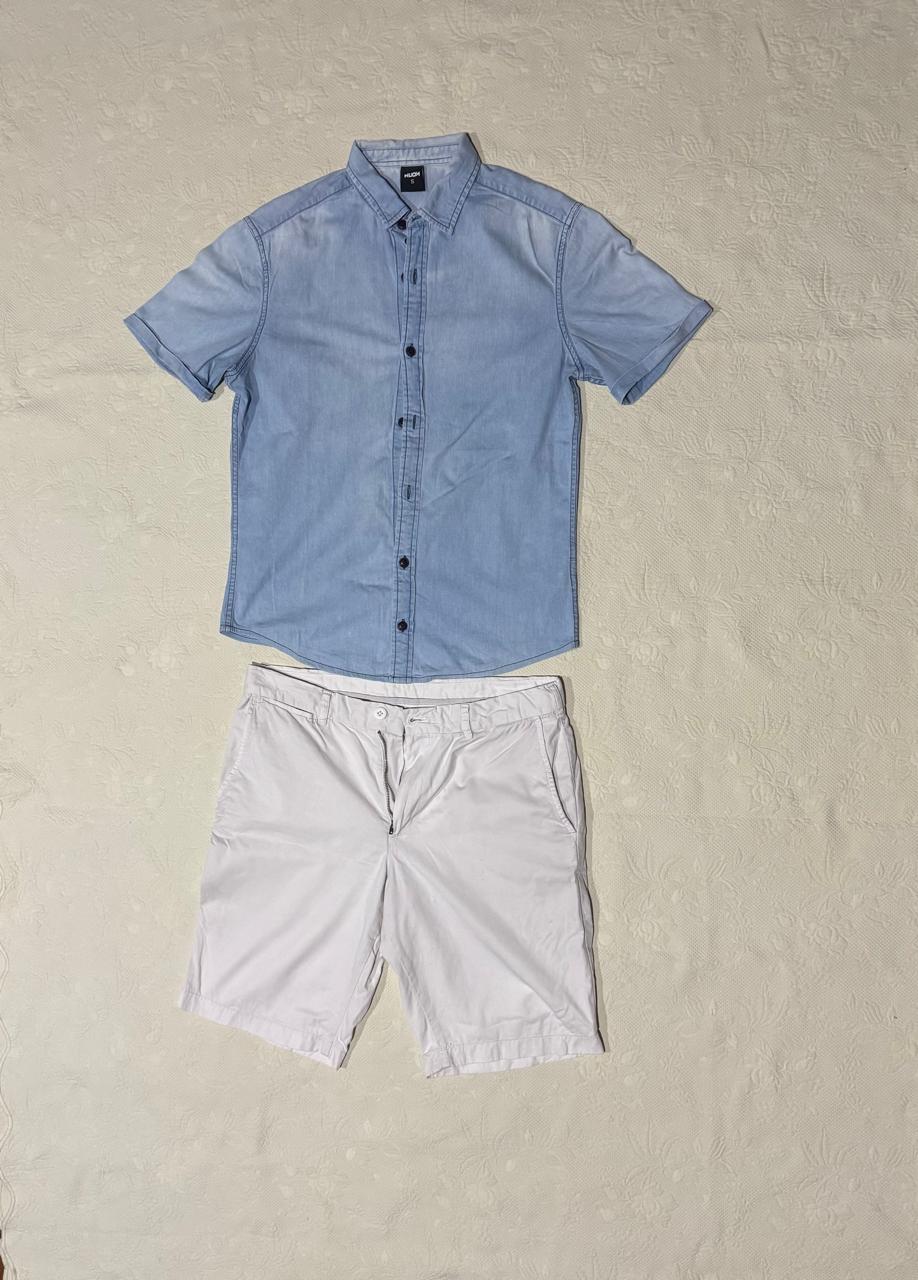 Short & denim shirt
