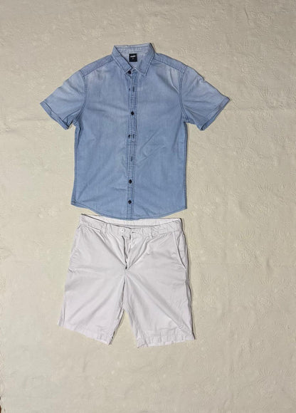 Short & denim shirt