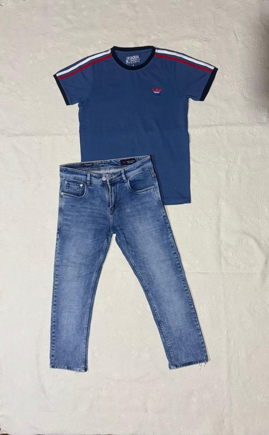 AMERICAN EAGLE JEANS AND ADIDAS T-SHIRT